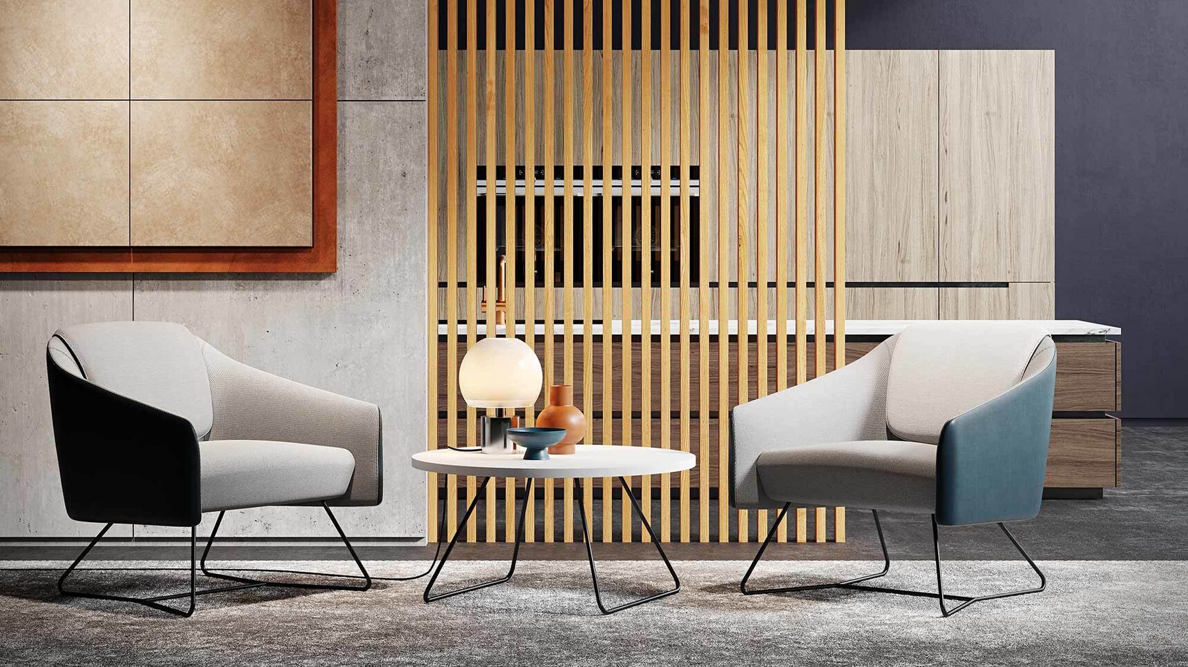 Boss Design DNA Lounge Chairs With Sled Base In Lounge Setting