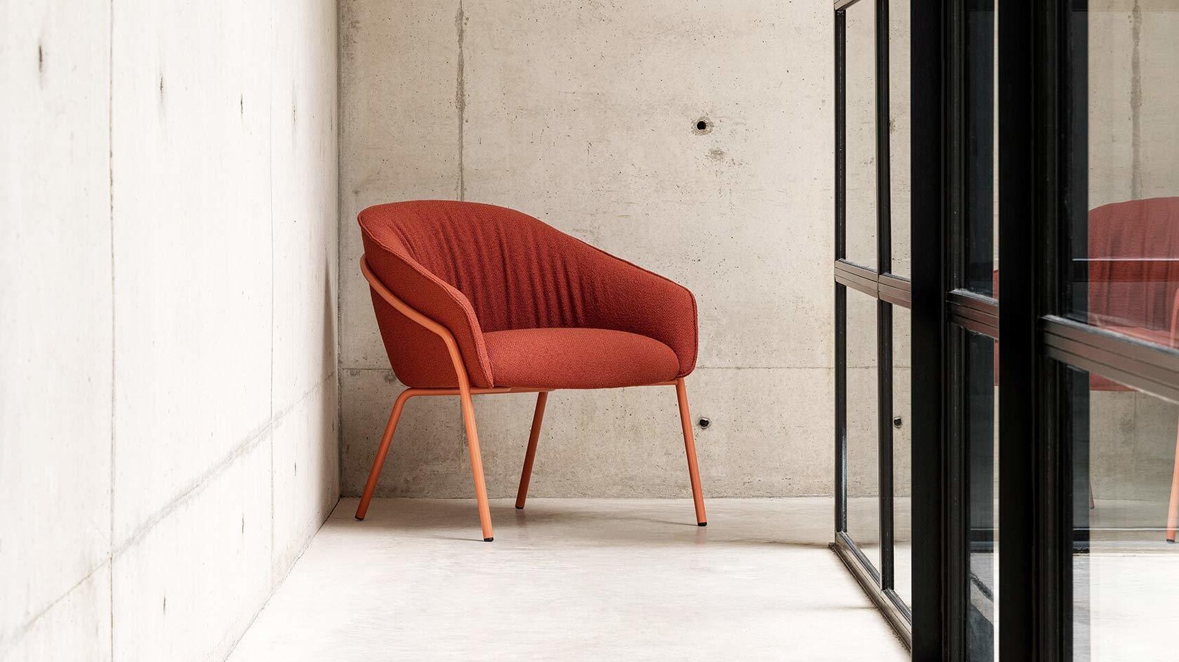 Boss Design Paloma Plush Lounge Chair With Steel Four Leg Base Family Image