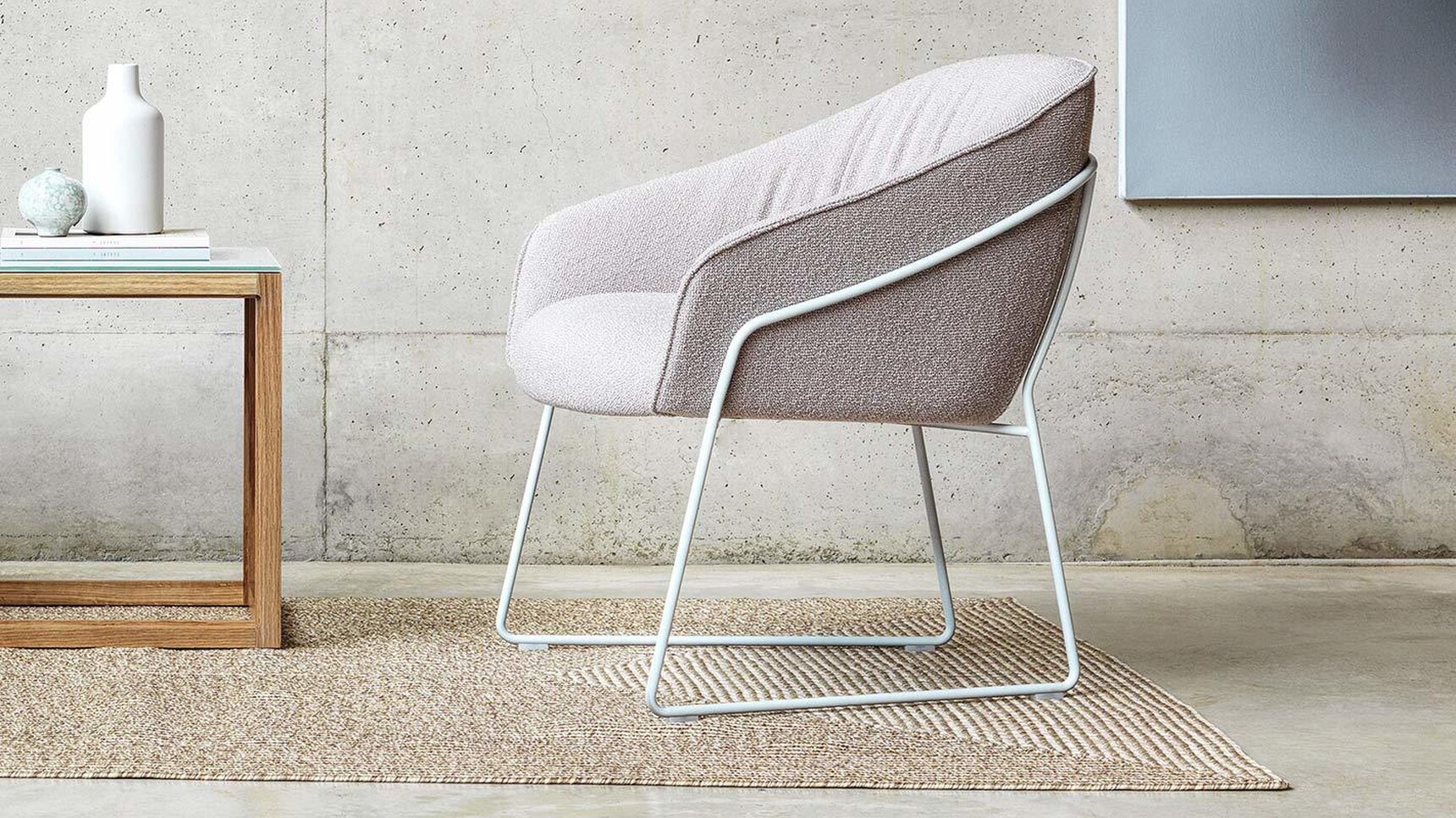 Boss Design Paloma Plush Lounge Chair With Sled Base In Office Setting