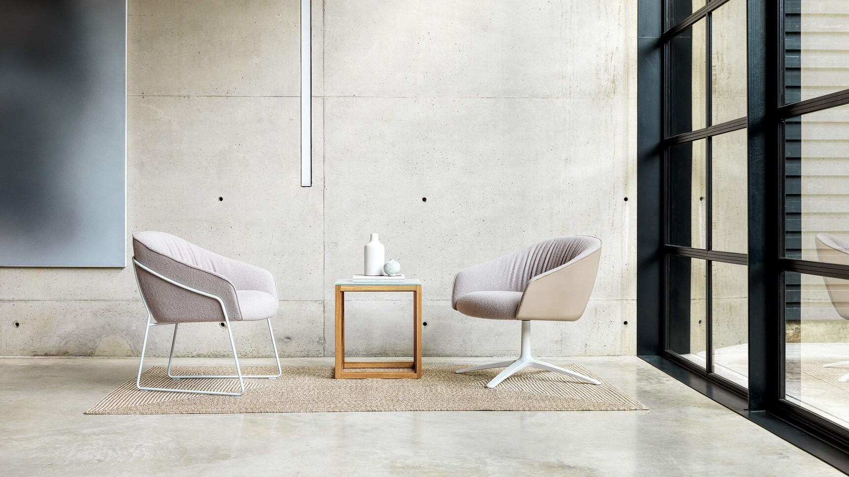 Boss Design Paloma Plush 4 Star With Sled Base In Office Setting