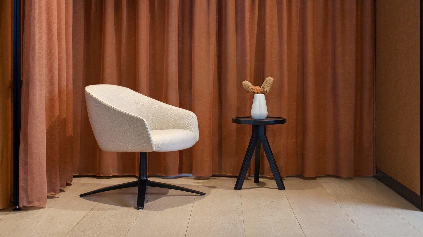 Boss Design Paloma Lounge Chair With Four Star Base With Side Table Family Image