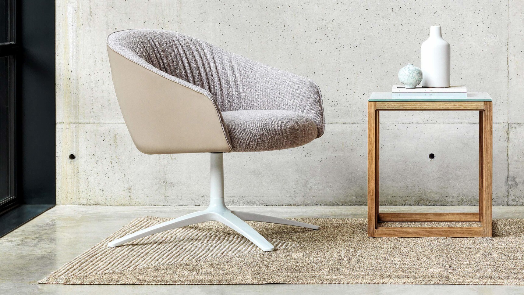 Boss Design Paloma Plush Lounge Chair With Four Star Base In Lounge Setting