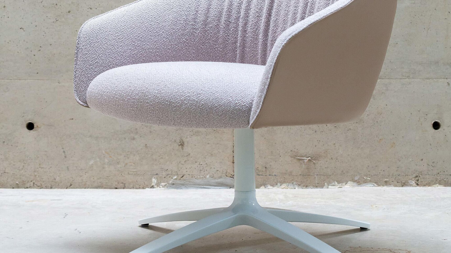 Boss Design Paloma Plush Lounge Chair With Four Star Base White Finish Family Image