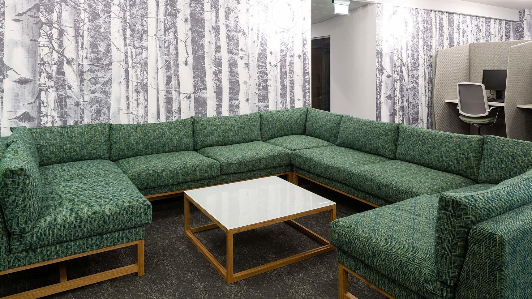 Boss Design Orten Modular Seating System With H Frame In Office Environment