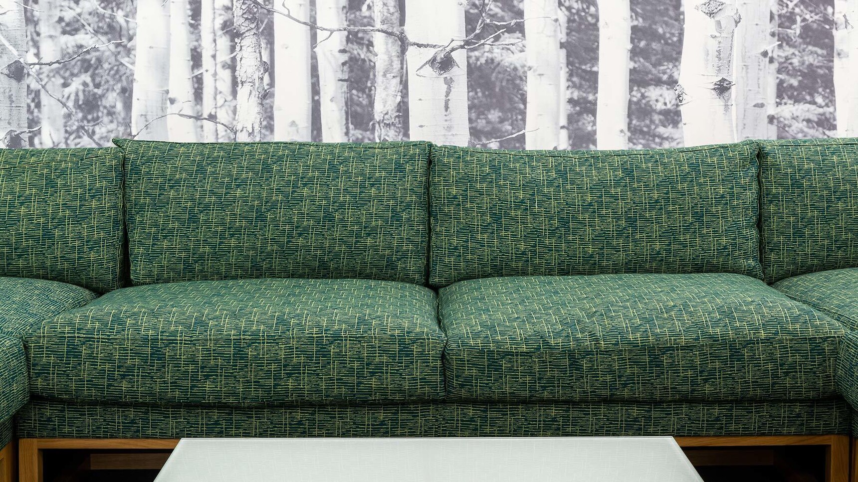 Boss Design Orten Modular Seating System With H Frame Green Upholstery Detail Image