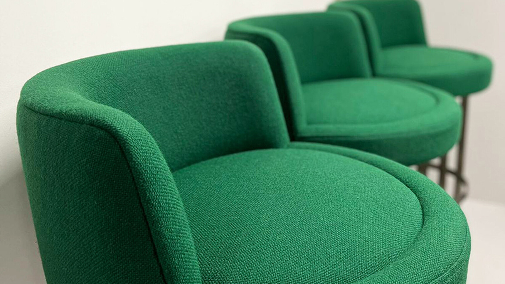 OB&B Criss Cross Barstools Green Upholstery Detail Image