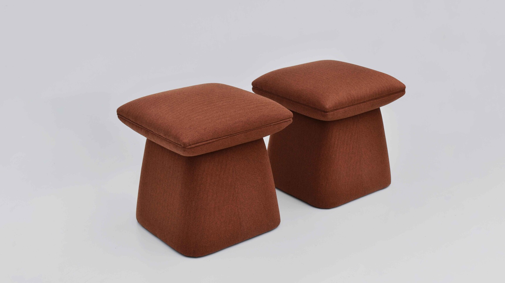 OB&B Scatter Stools In Brown Upholstery