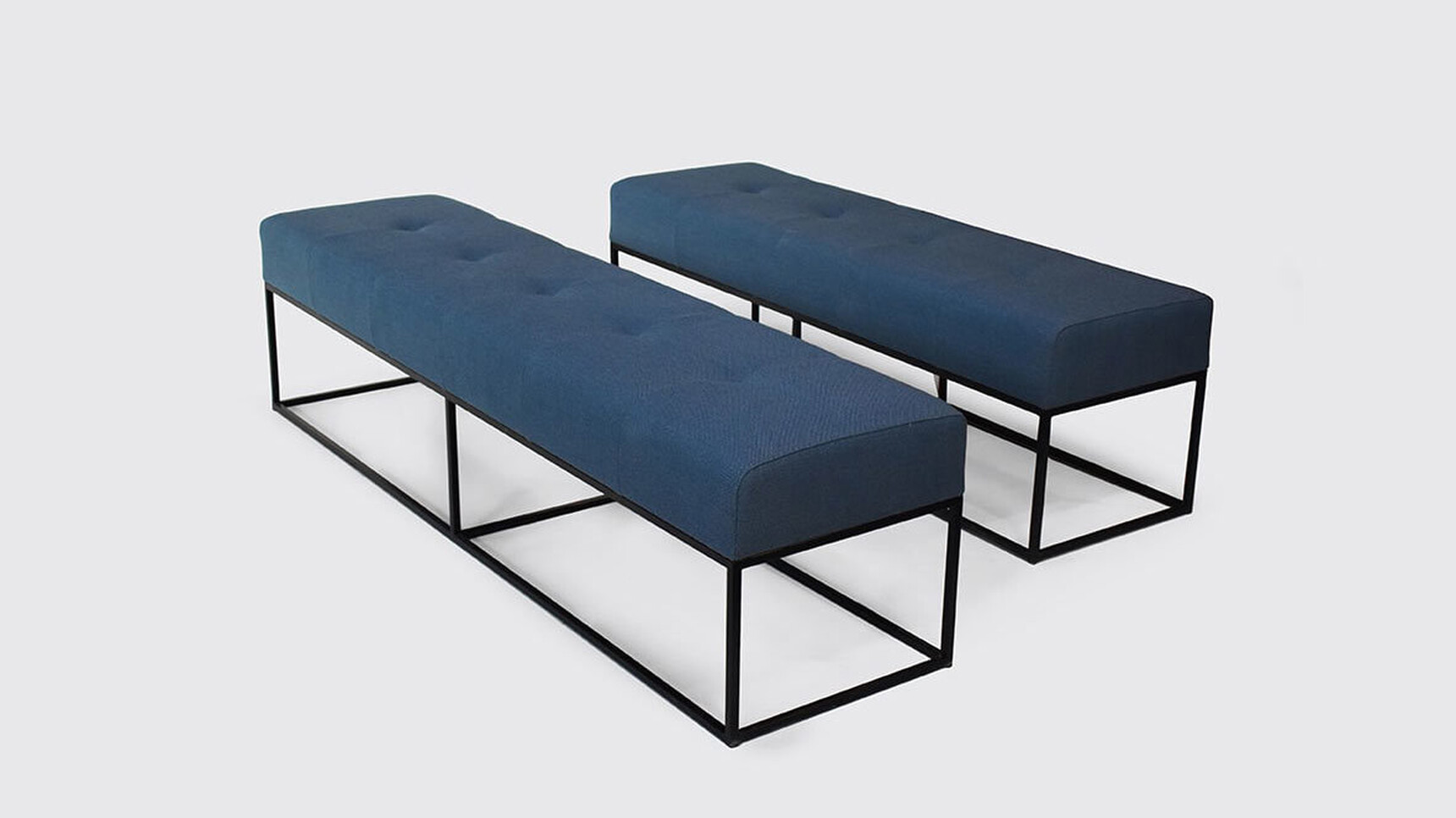 OB&B Linea Bench Blue Upholstery Family Image