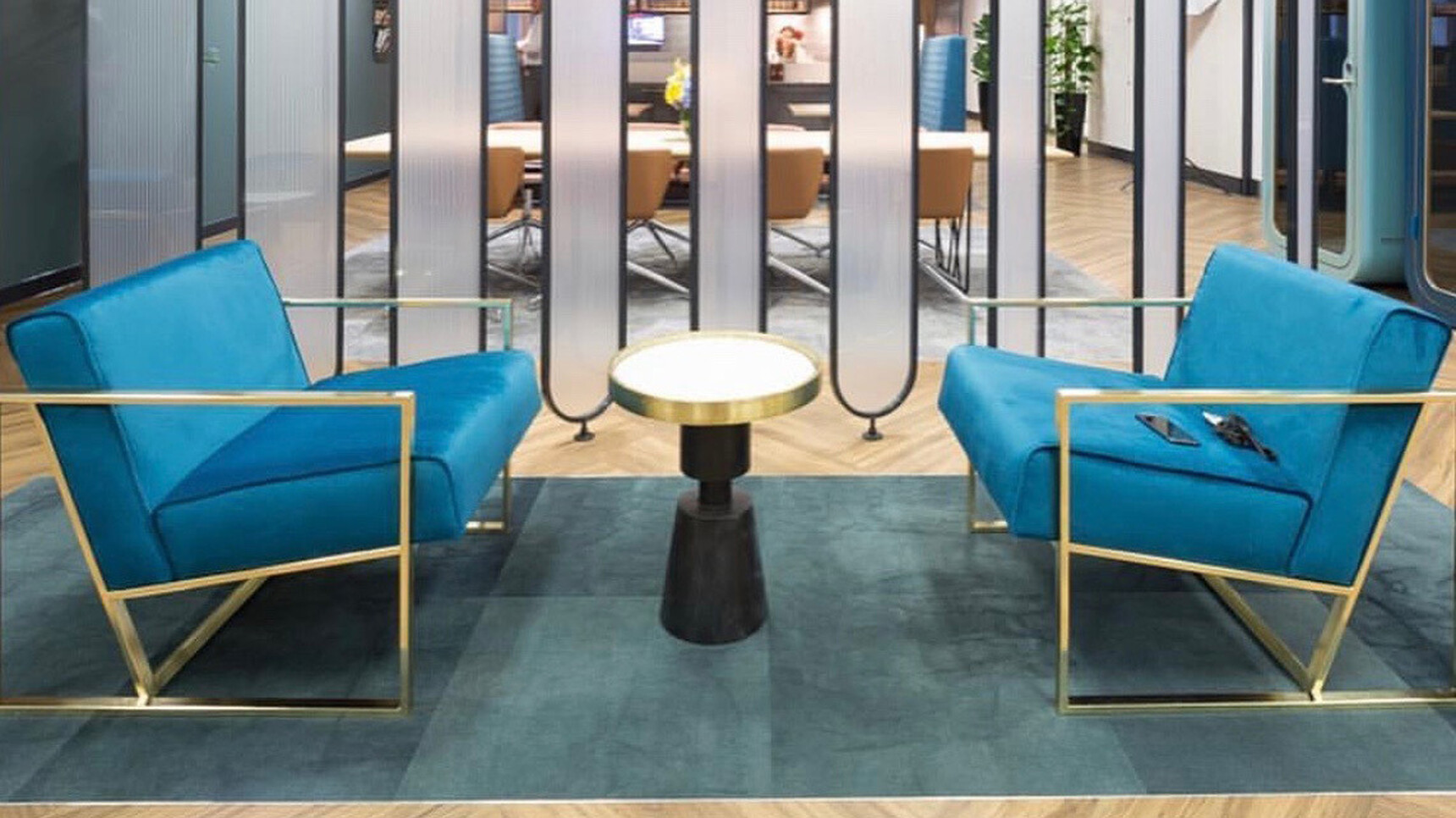 OBB Audrey Sofas Blue Upholstery Family Image