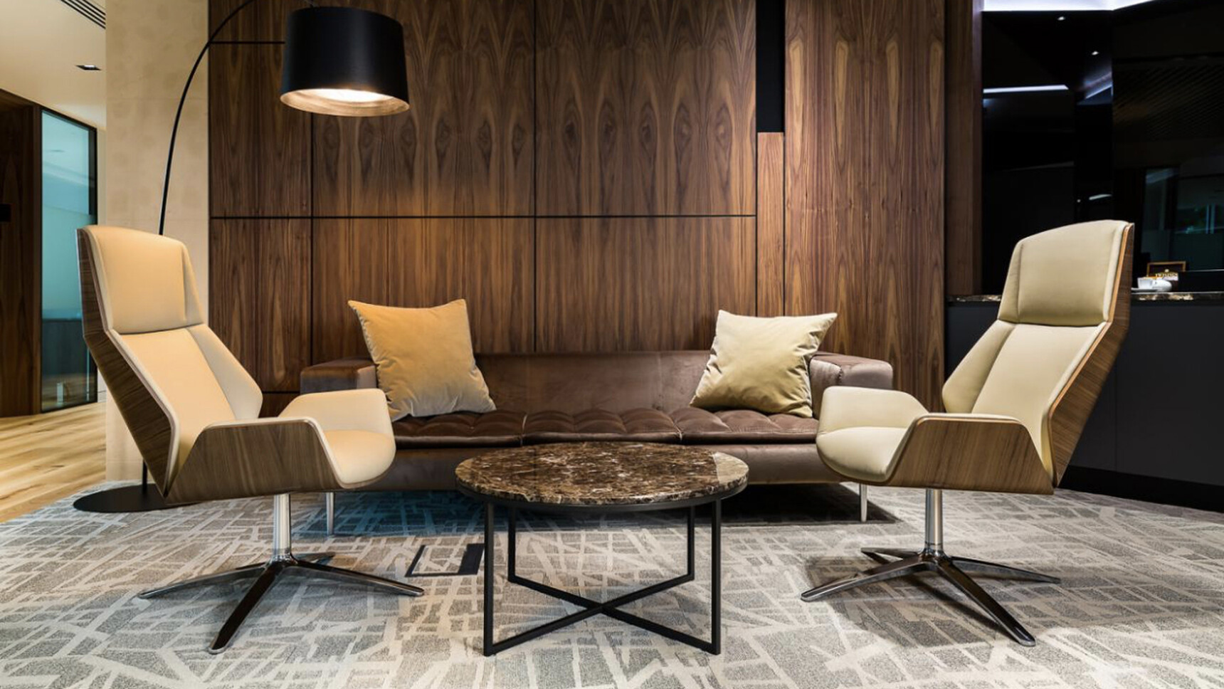 OB&B Criss Cross Slim Table In Lounge Setting