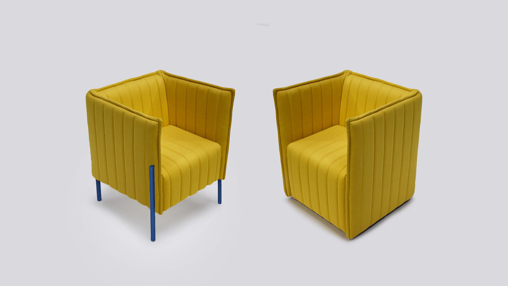 OB&B Radd Lounge Chairs Yellow Upholstery Family Image