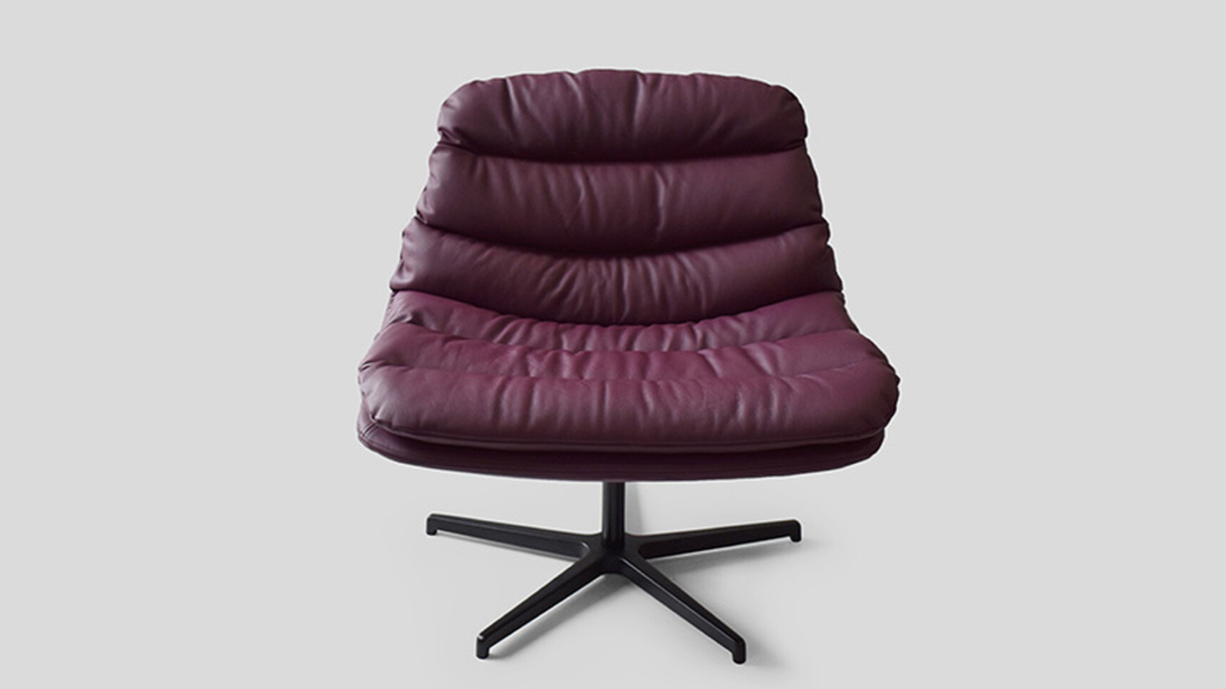 OB&B Lux Lounge Chair Purple Leather Family Image
