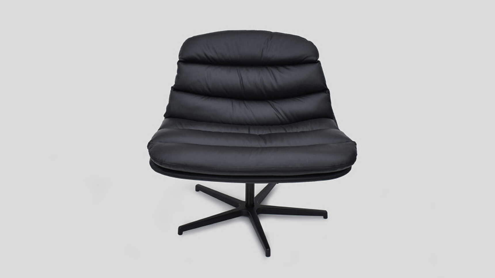 OB&B Lux Lounge Chair Black Leather Family Image