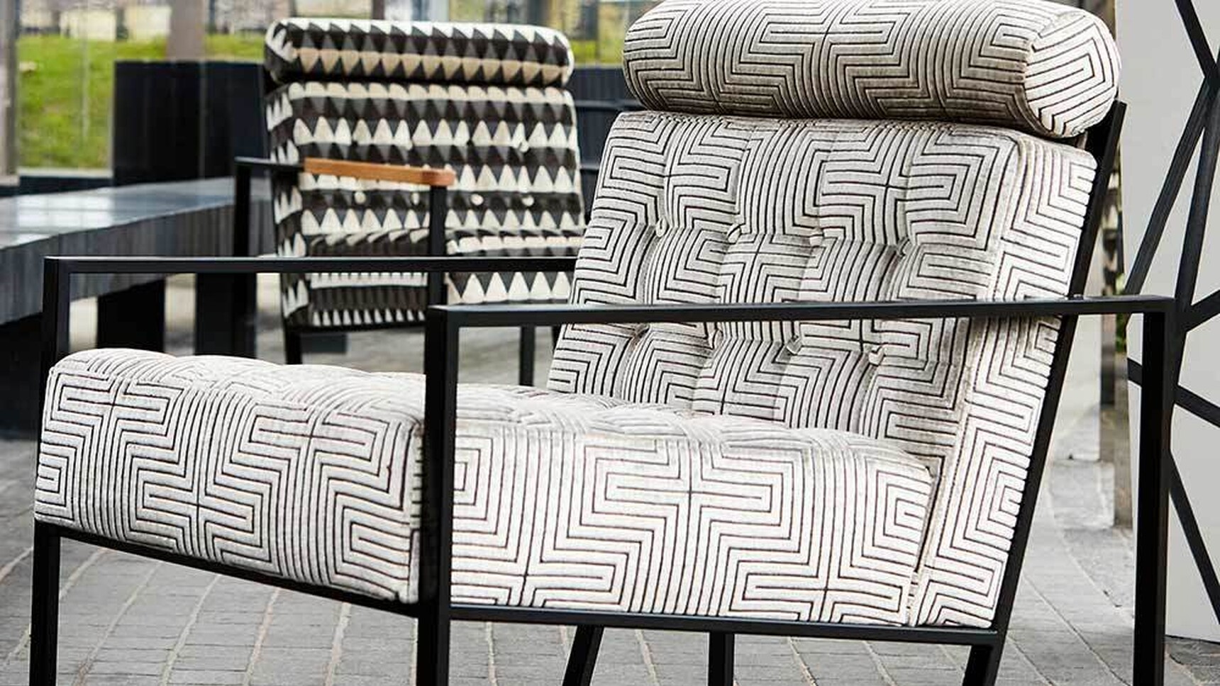 OB&B Audrey Lounge Chair Harlequin Detail Image