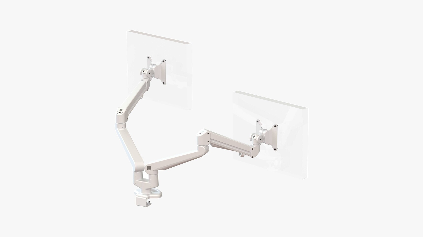 CMS Ergo Ascend Dual Beam Gas Monitor Arms with Baby C Clamp Fixing White Finish Family Image