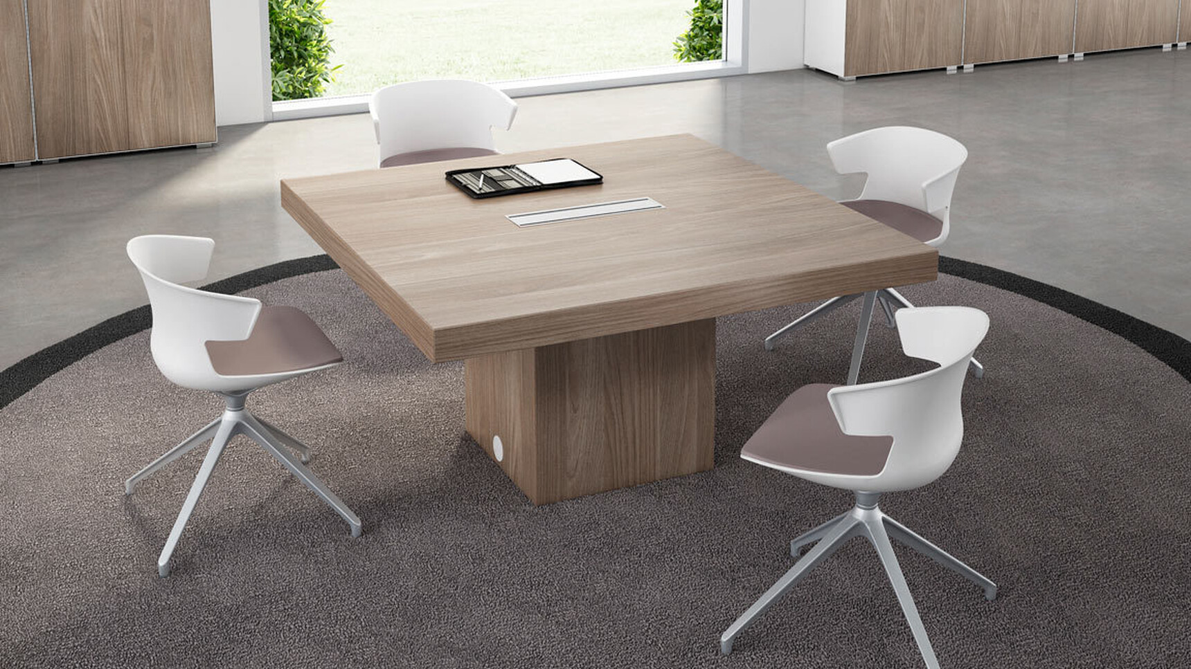 Quadrifoglio T45 One Section Boardroom Table With Melamine Cubed Leg Family Image