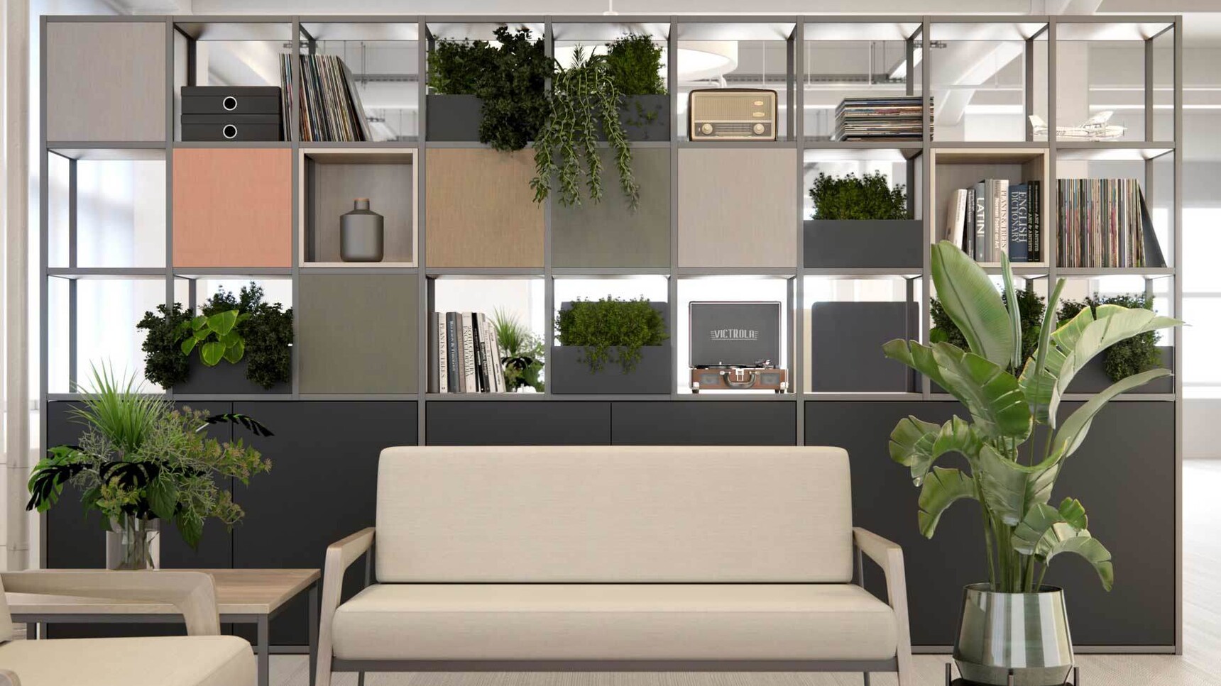 Elite Office Furniture Cubeform Dark Grey Finish In Office Setting