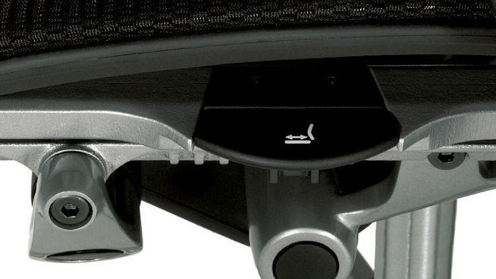 Okamura Contessa II Mesh Seat & Back Office Chair Showing Seat Adjustable Depth Detail Image