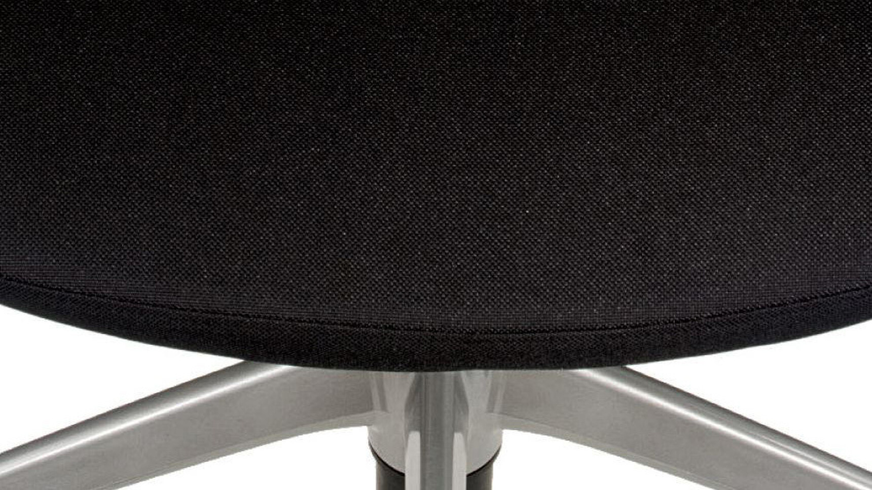 Okamura Contessa II Mesh Seat & Back Office Chair With Black Cushion With Grey Base Detail Image