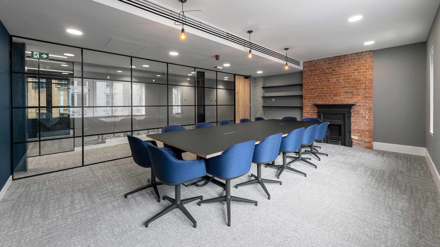 Workbench Loop Conference Table Black Fenix Top Argentex Loop In Office Setting