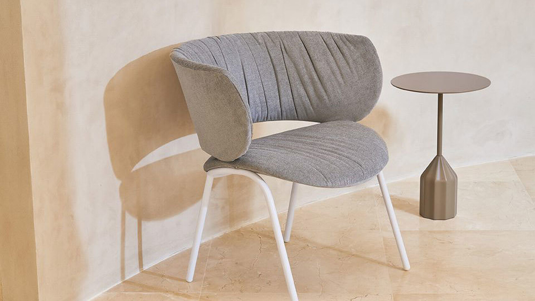 Viccarbe Burin Circular Mini Side Table With Chair Family Image