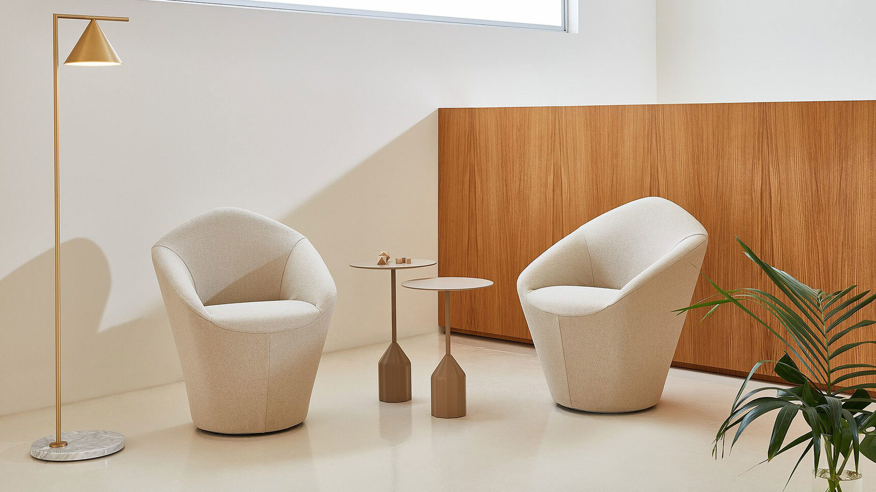 Viccarbe Burin Circular Mini Side Tables In Lounge Setting