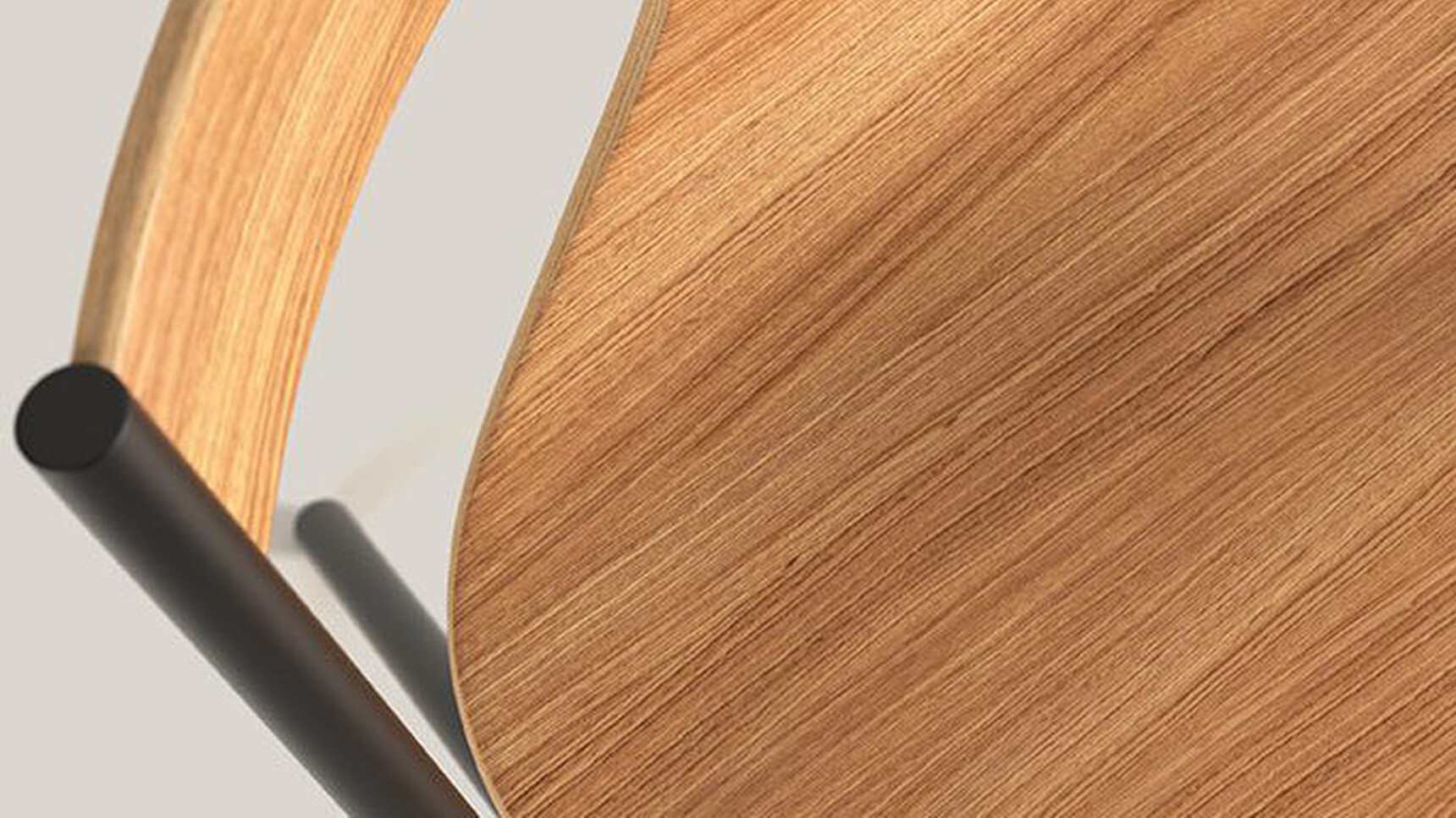 Viccarbe Quadra Meeting Chairs Wood Finish Detail Image