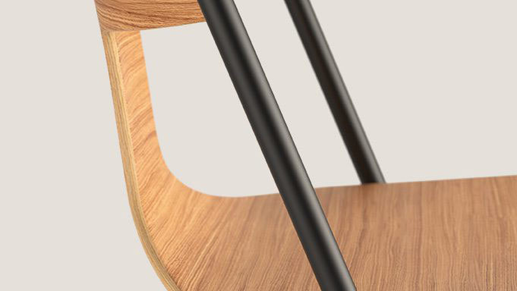 Viccarbe Quadra Meeting Chair Wood Finish Detail Image