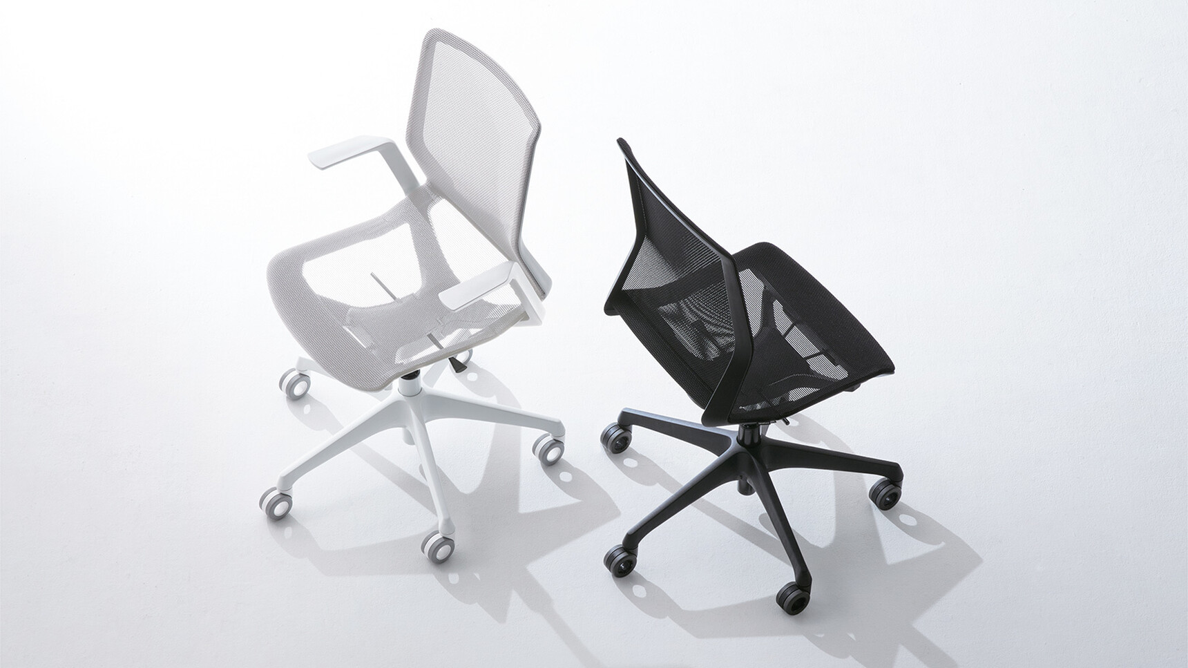 Okamura Cynara Grey Black Chairs Family Image