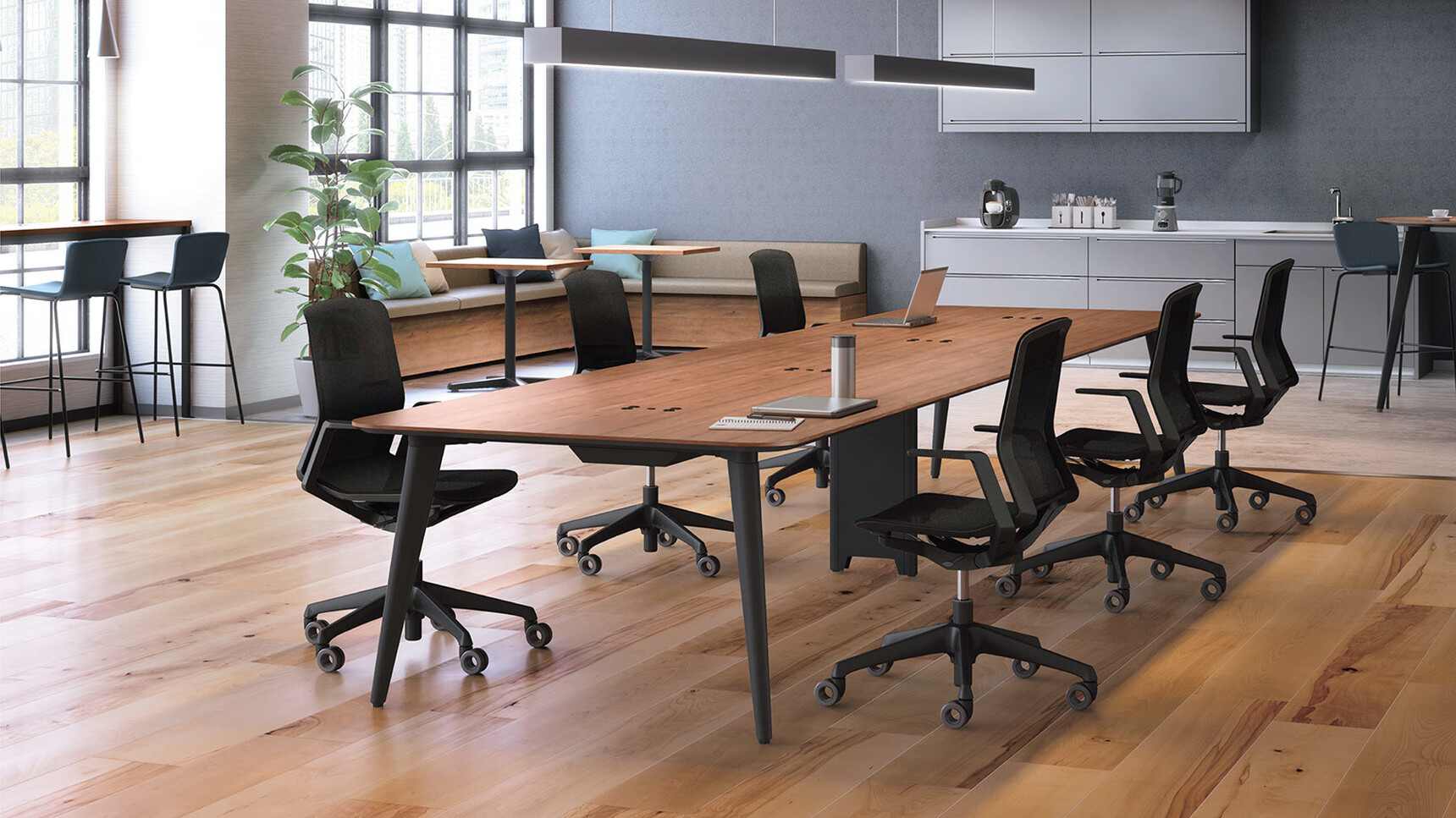 Okamura Cynara Office Chairs Black Finish In Office Setting