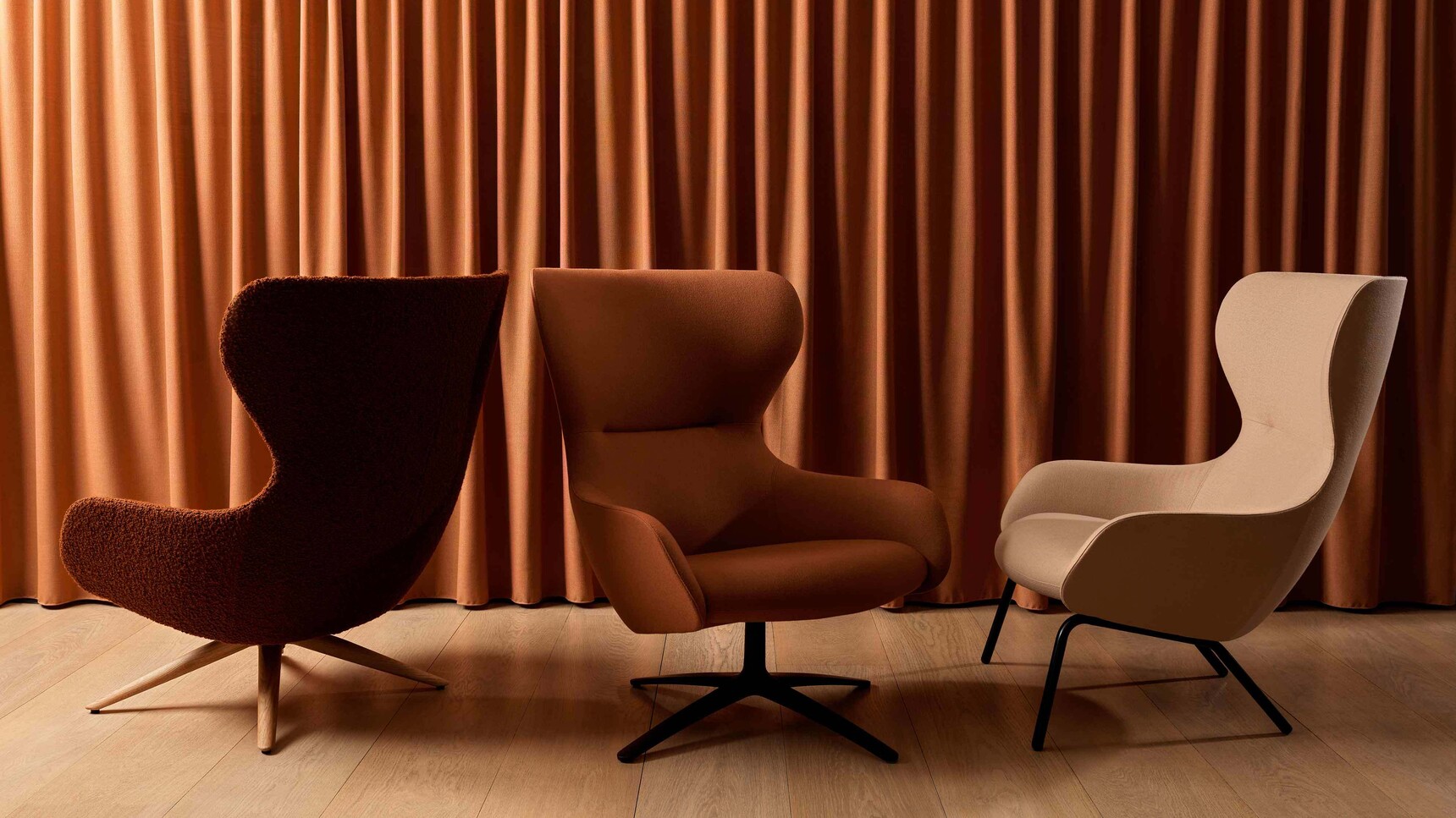 Three Boss Amelia Lounge Chairs Group Image