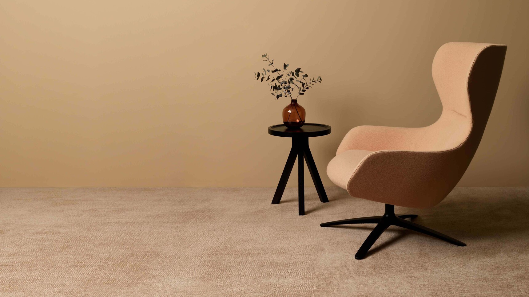 Boss Design Amelia Wingback Lounge Chair With Aluminium Four Star Base Family Image