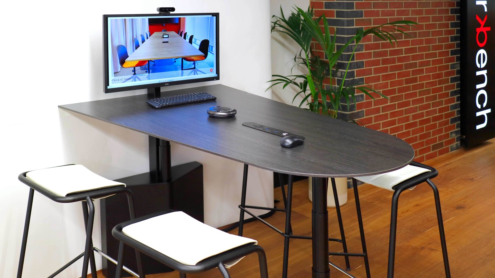 Workbench Pogo Shaped Rise and Fall AV Table Family Image