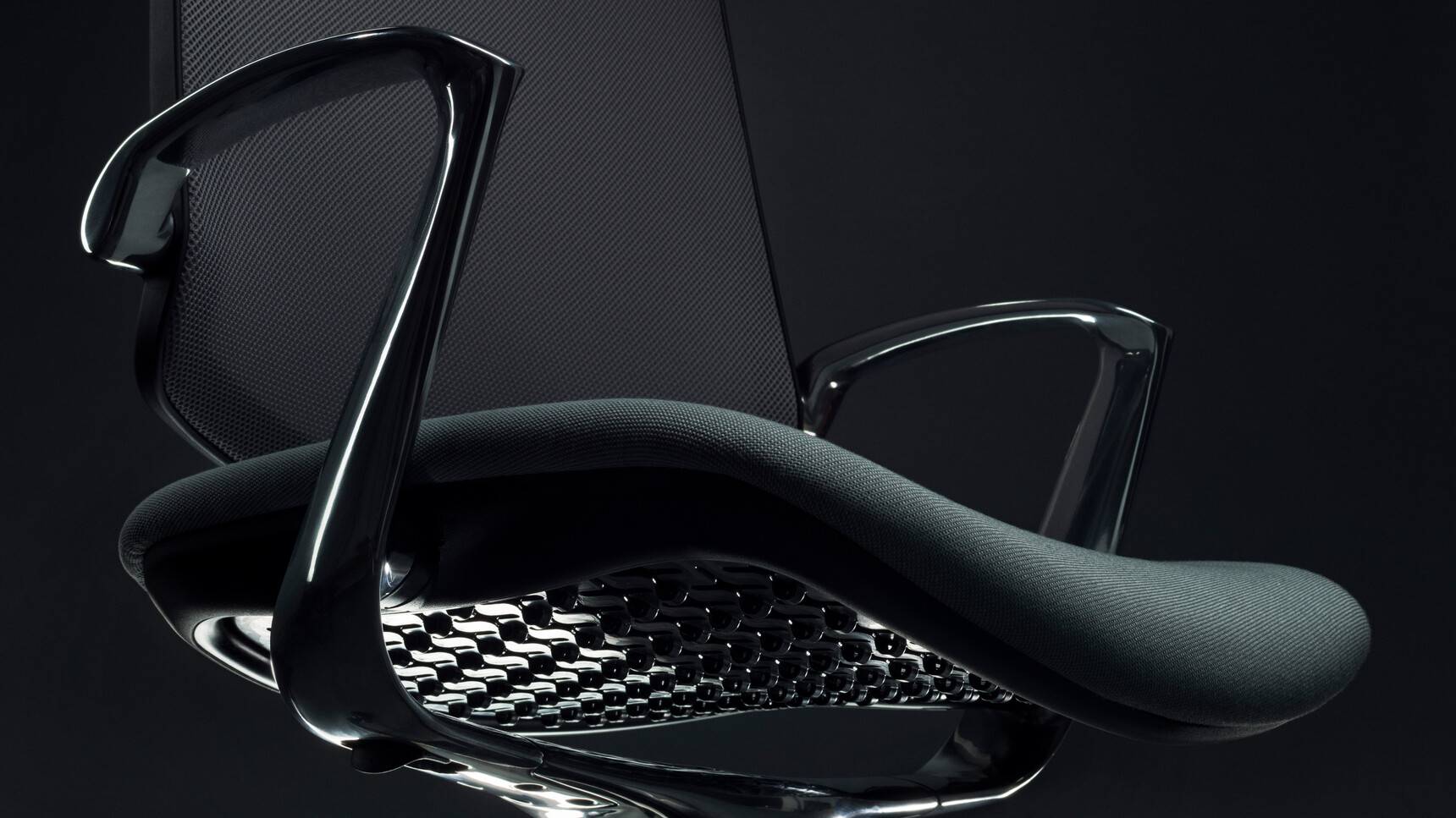 Boss Design Trinetic Upholstered Office Chair With Back Upholstery With Polished Aluminium Armrests Detail Image