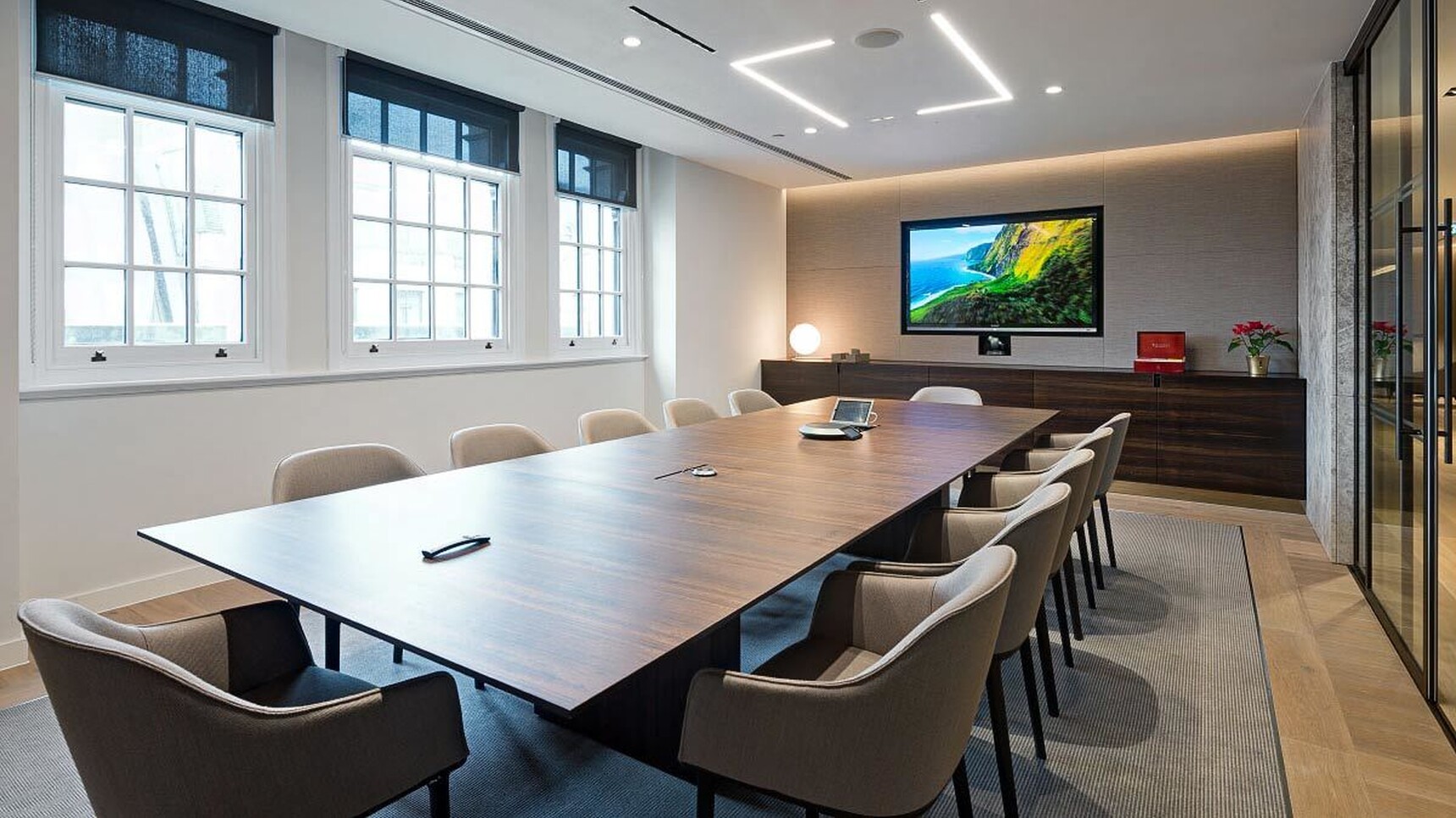 Workbench Slab Rectangular Eucalyptus Finish In Office Environment