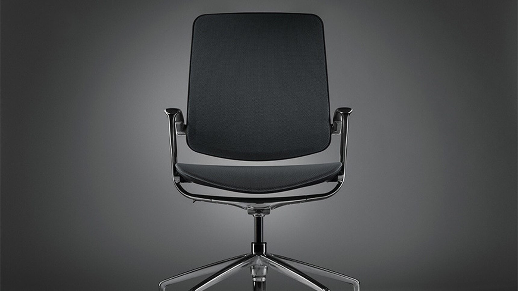 Boss Design Trinetic Mesh Seat & Back Office Chair With Black Upholstery With Polished Aluminium Armrests And Base Finish