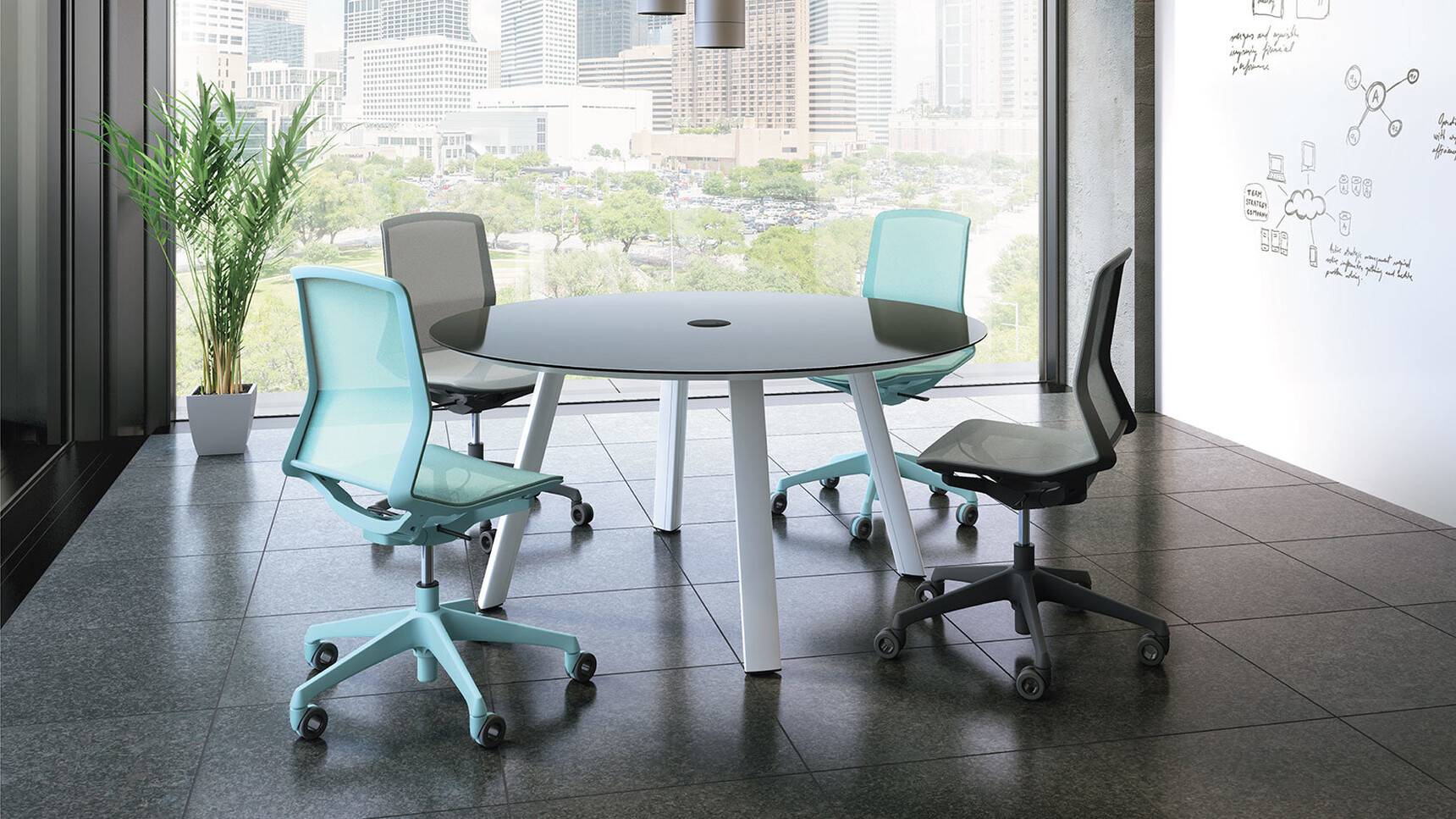 Okamura Cynara Office Chairs Sage Finish In Office Setting