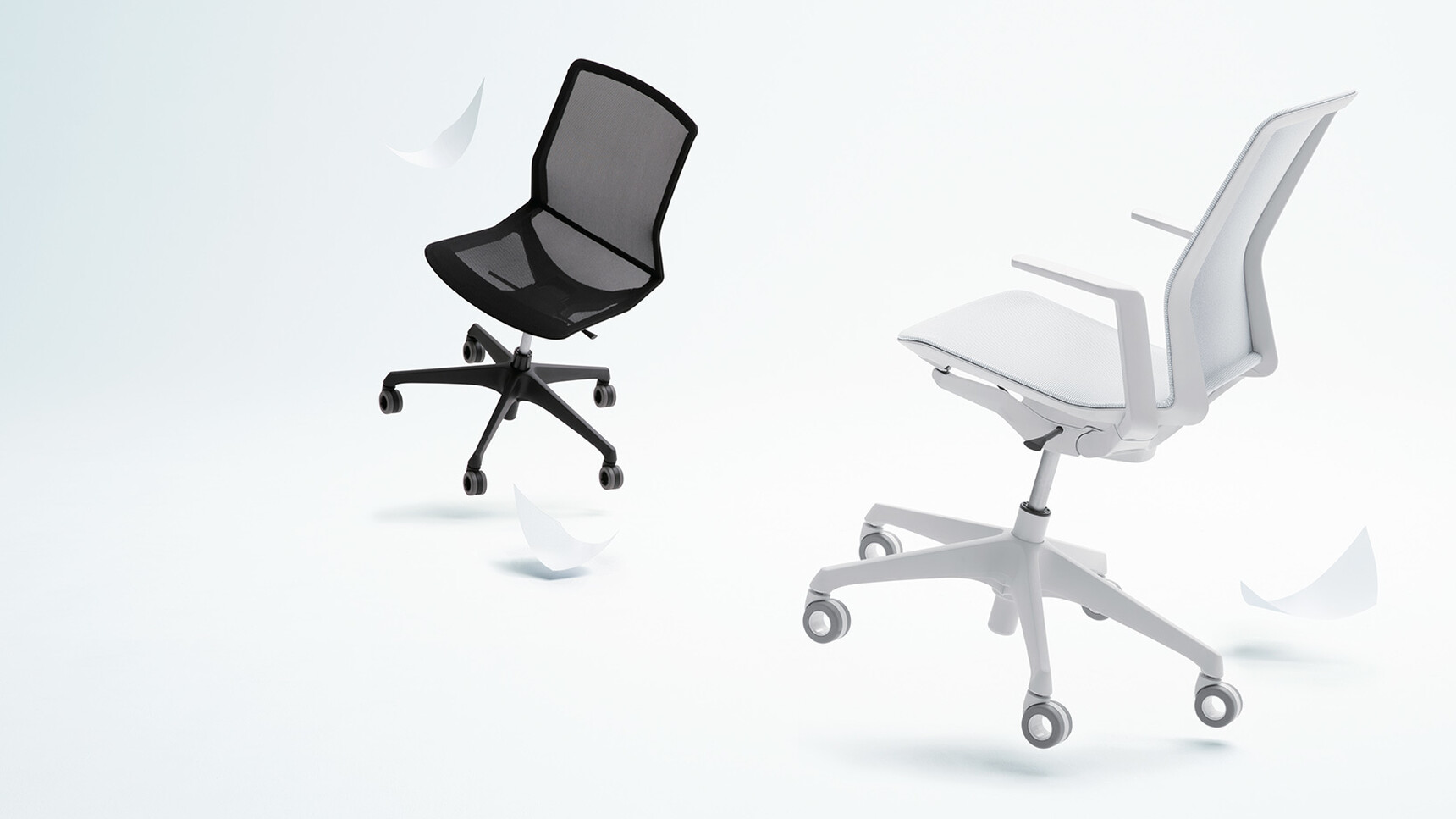 Okamura Cynara Office Chairs White Black Family Image