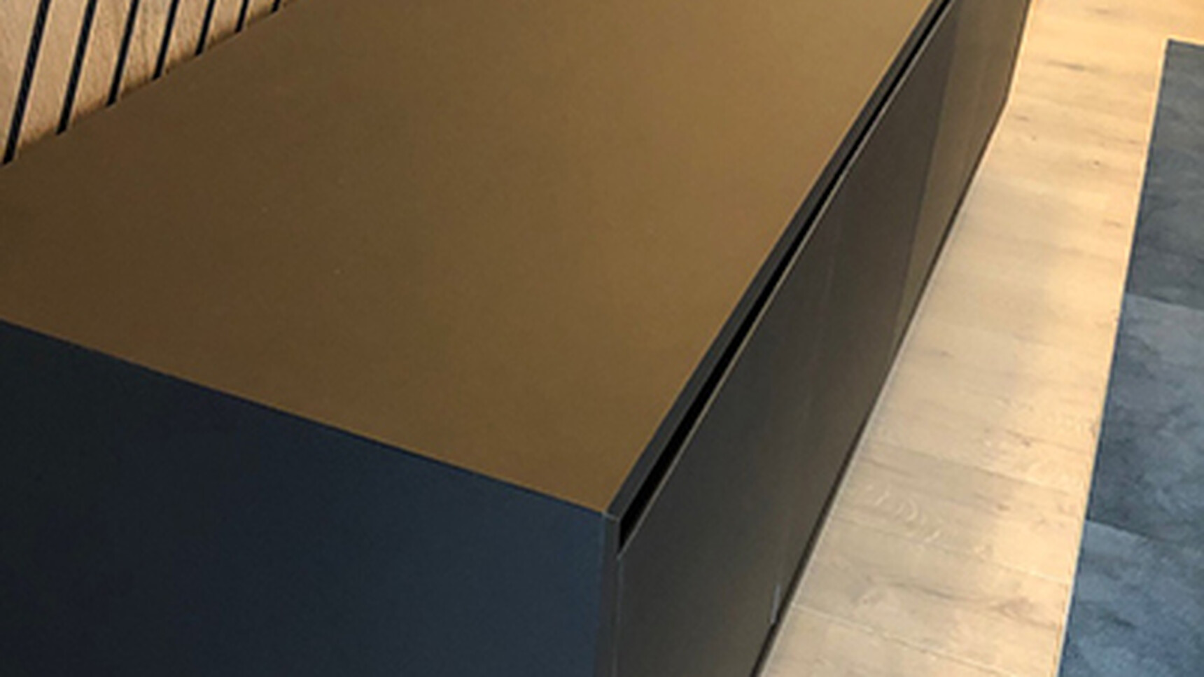 Workbench Slab Credenza Laminate Black Detail Image