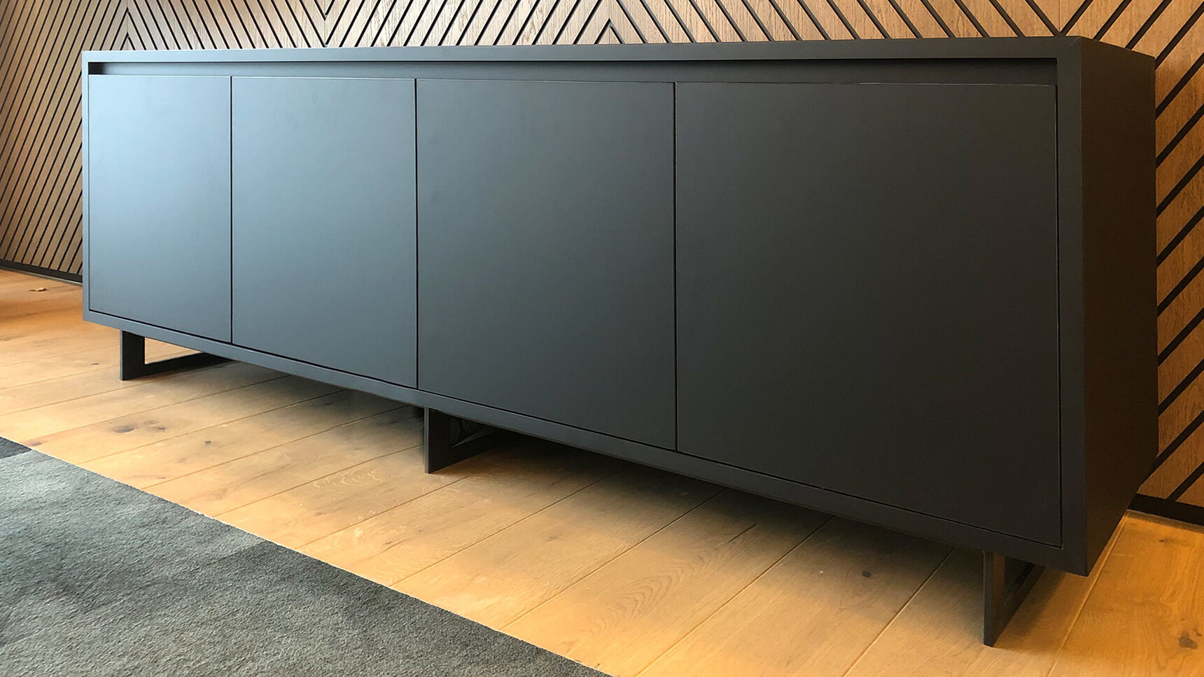 Workbench Slab Credenza Laminate Black Family Image