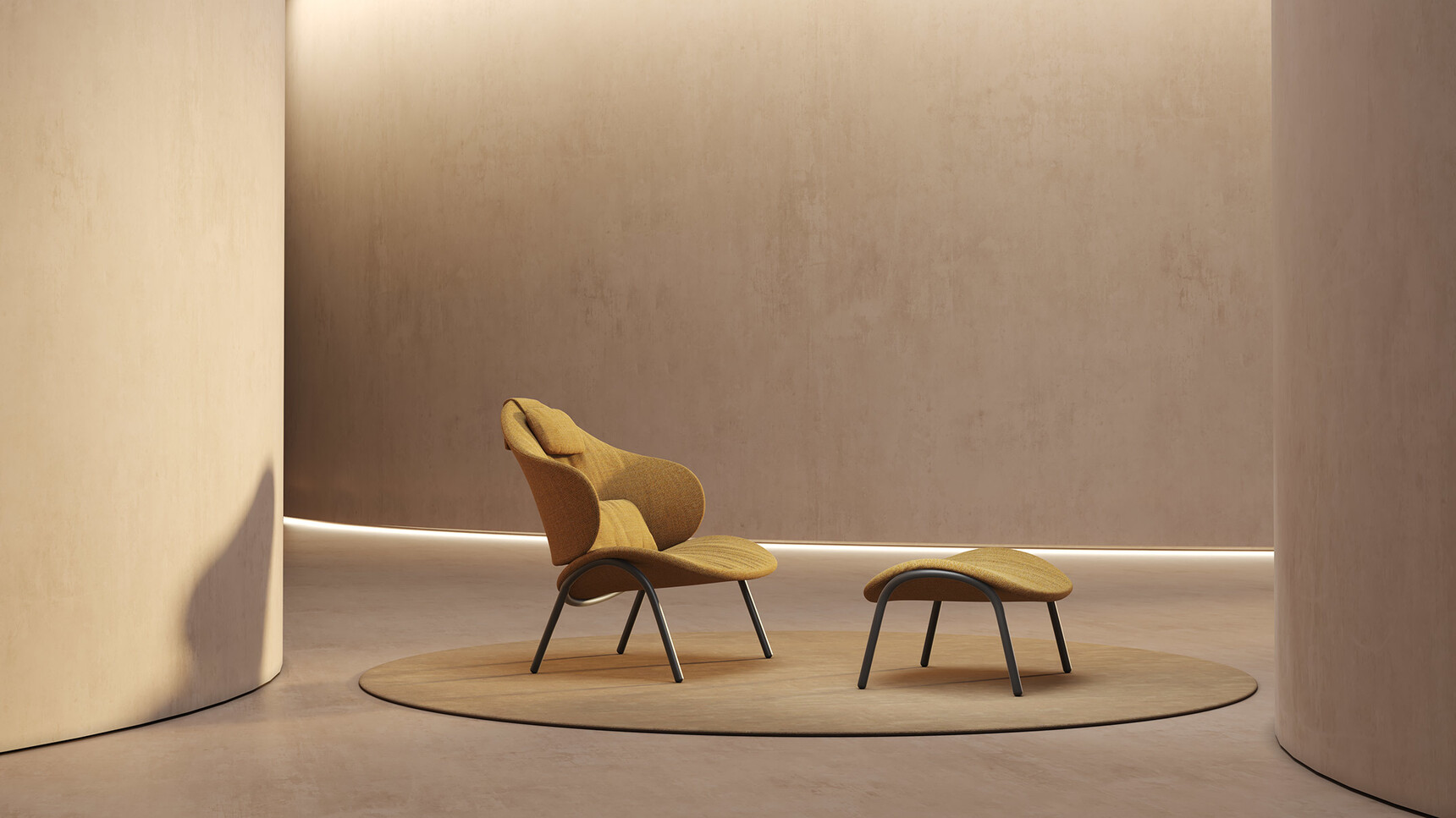 Viccarbe Funda Bold Lounge Chair With Ottoman Family Image