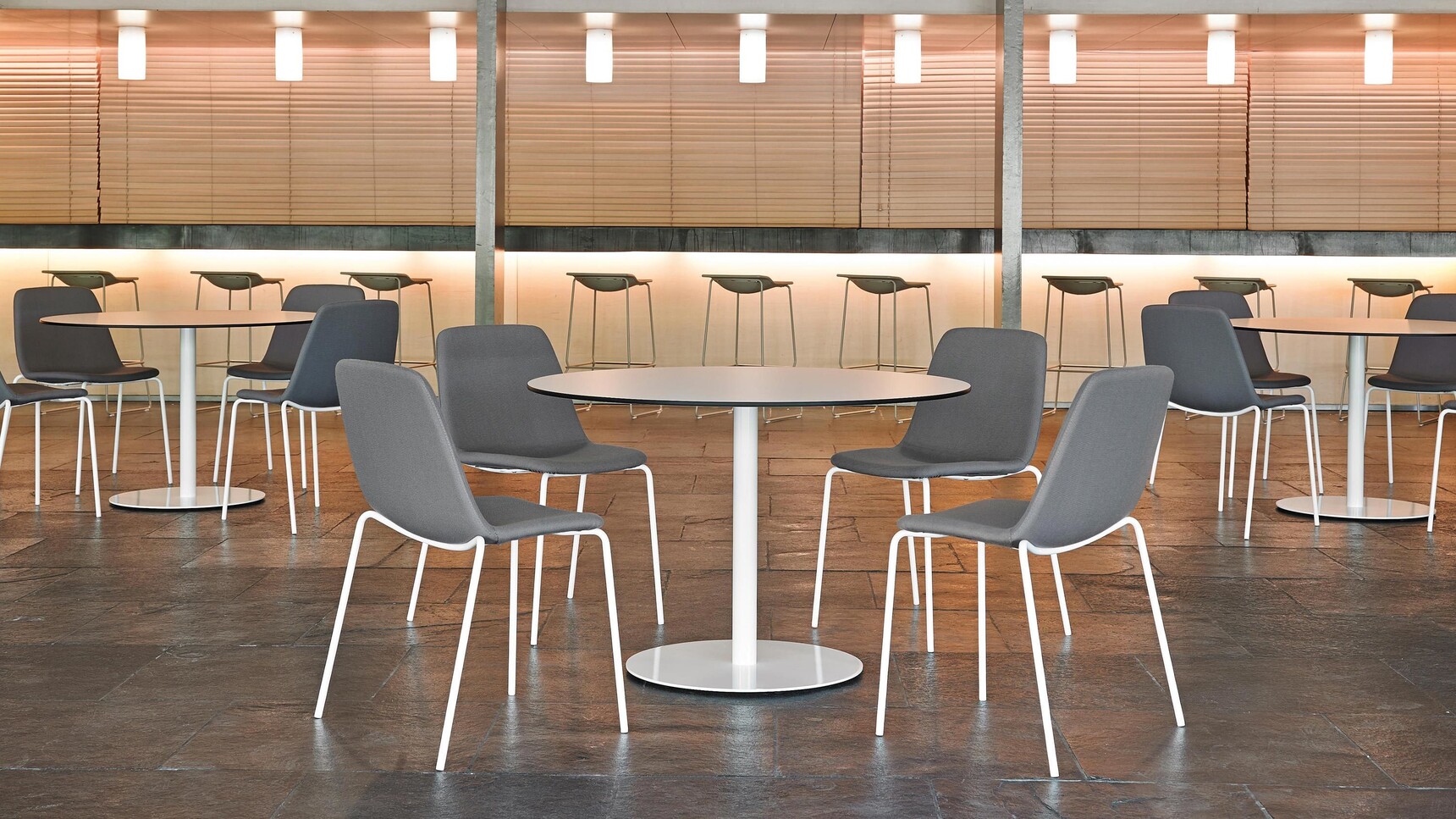 Viccarbe Stan Circular Low Tables In Office Setting