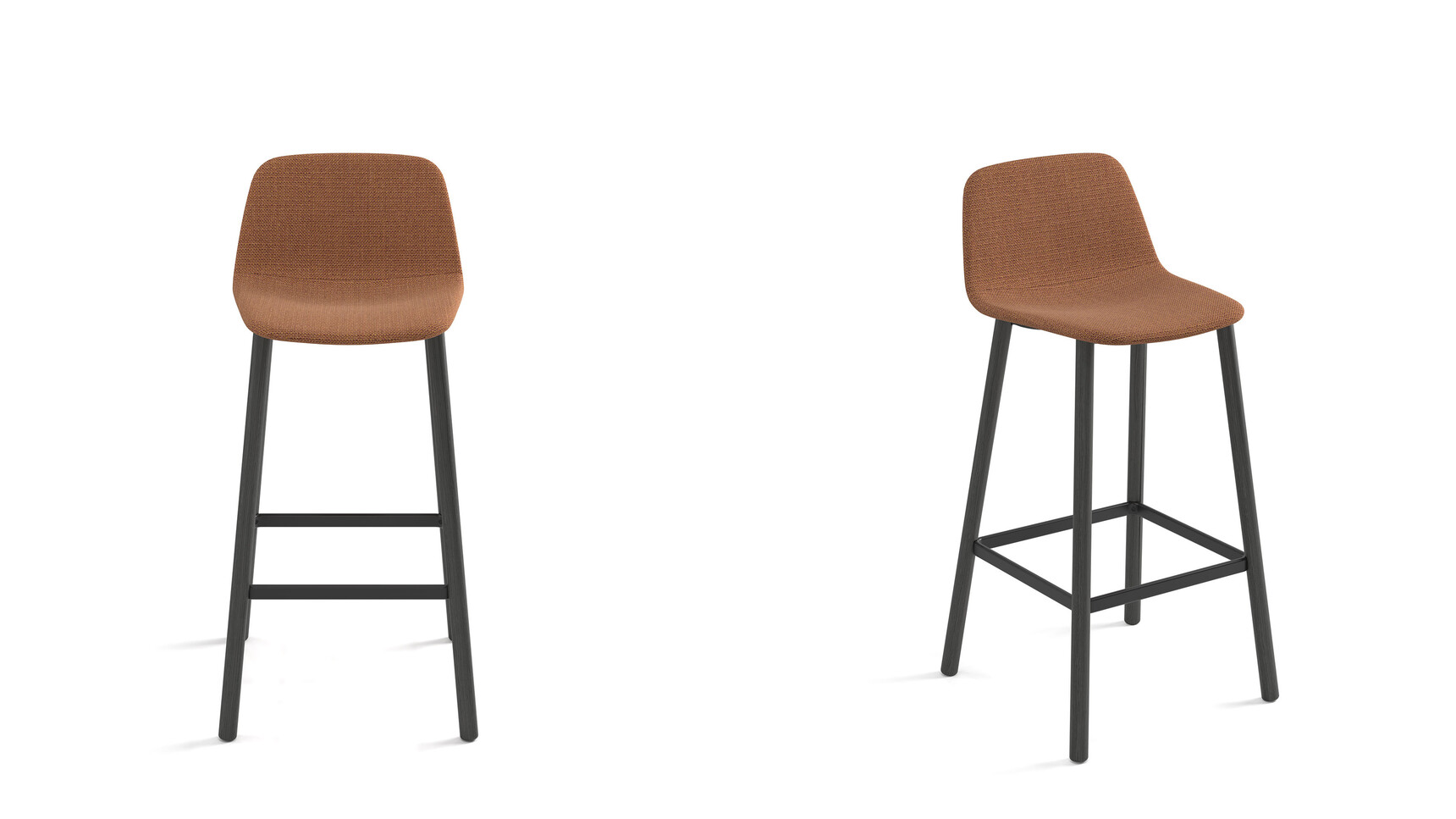 Viccarbe Maarten Smooth Upholstered Counter Stools With Wood Base Family Image