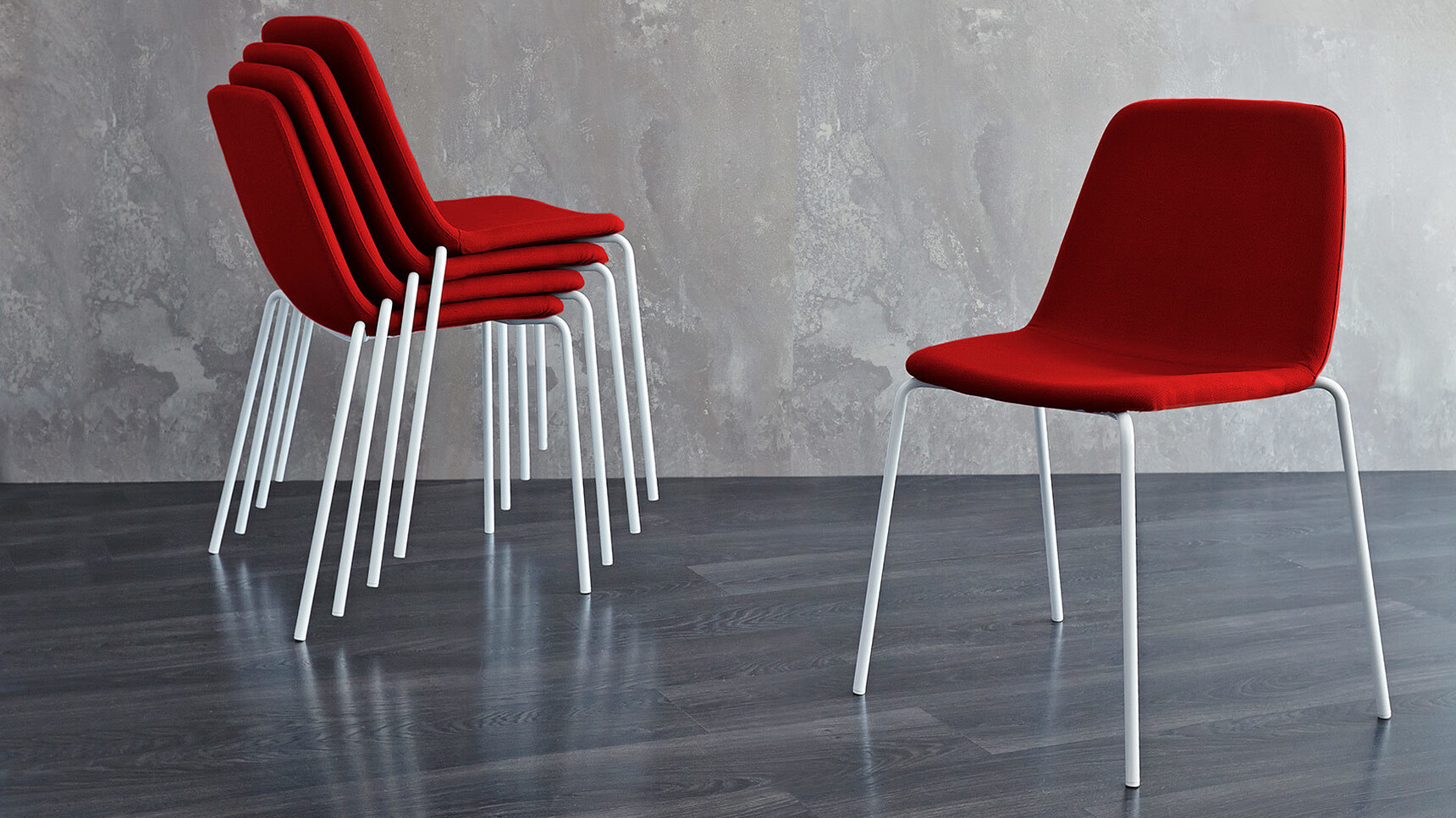 Viccarbe Maarten Smooth Chairs Stacked Family Image