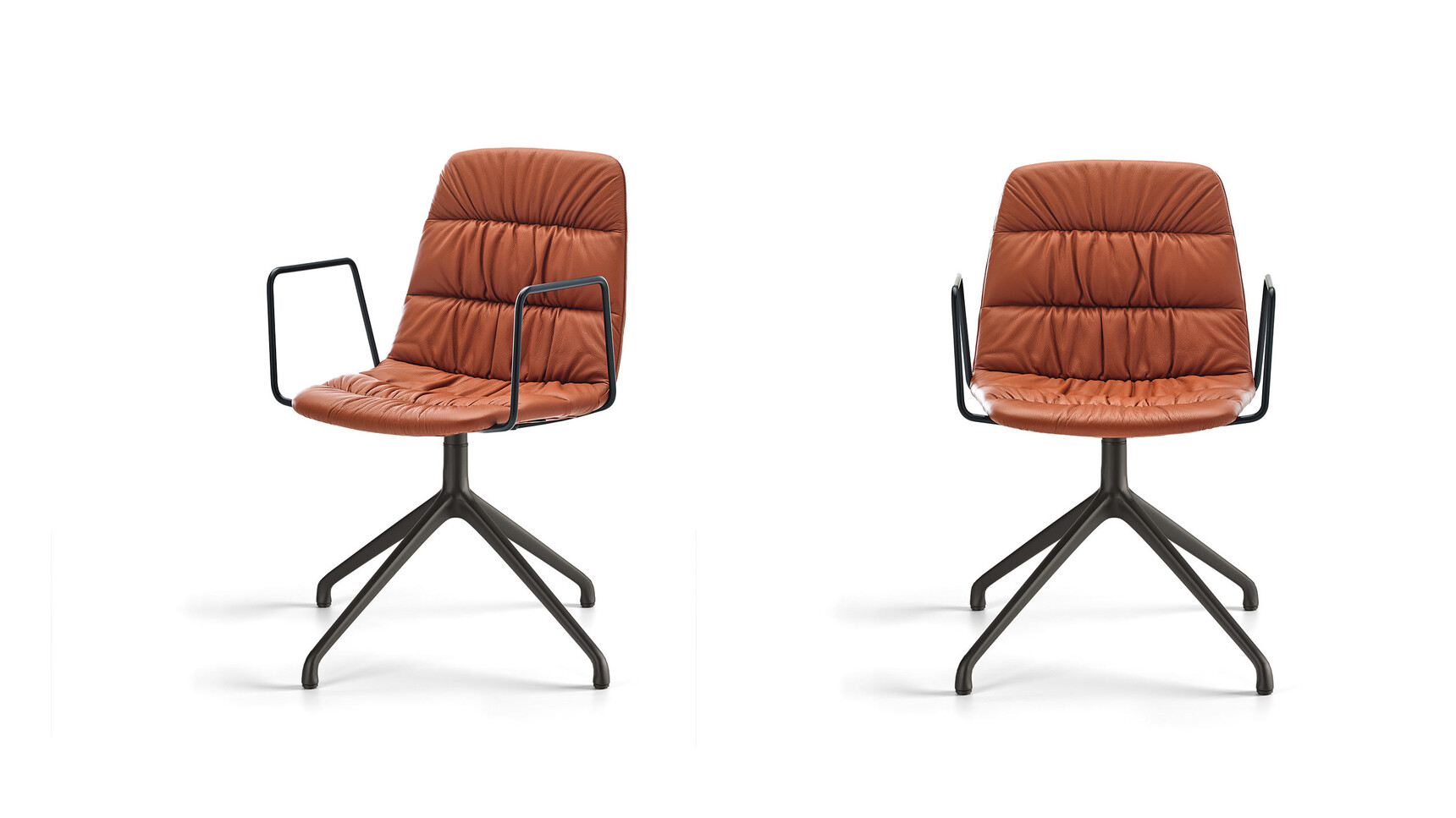 Viccarbe Maarten Soft Upholstered Chair With Pyramidal Swivel Base Family Image