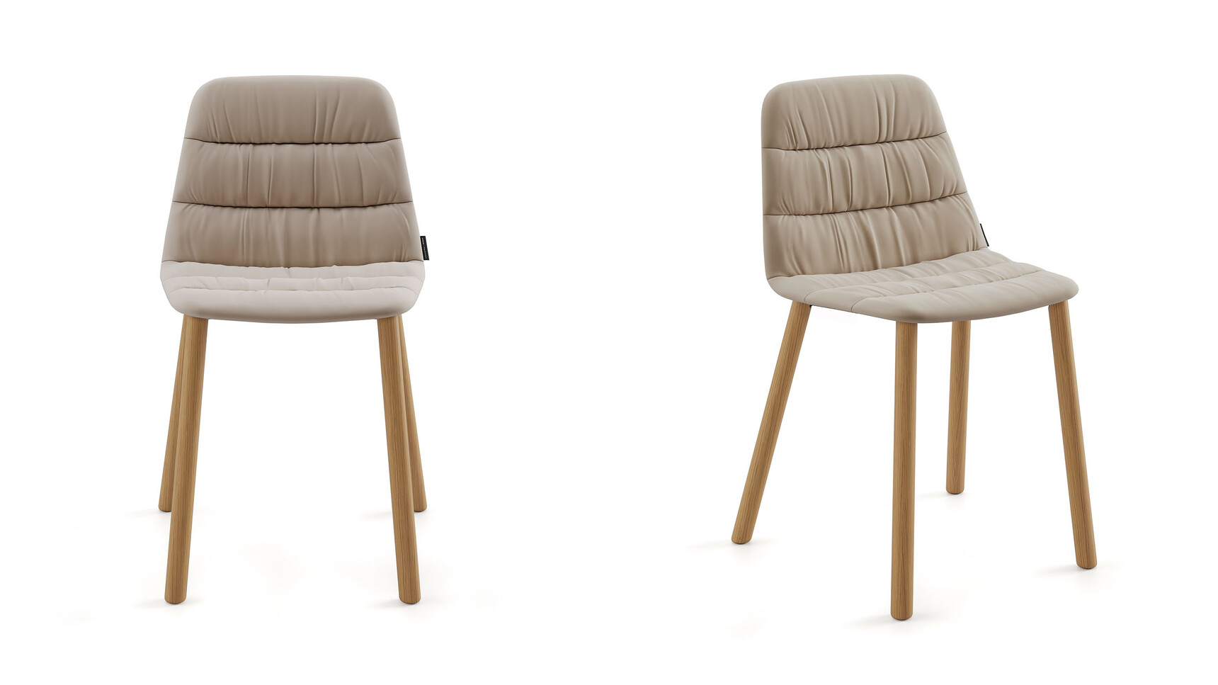 Viccarbe Maarten Soft Upholstered Chairs With Wood Four Leg Base Family Image