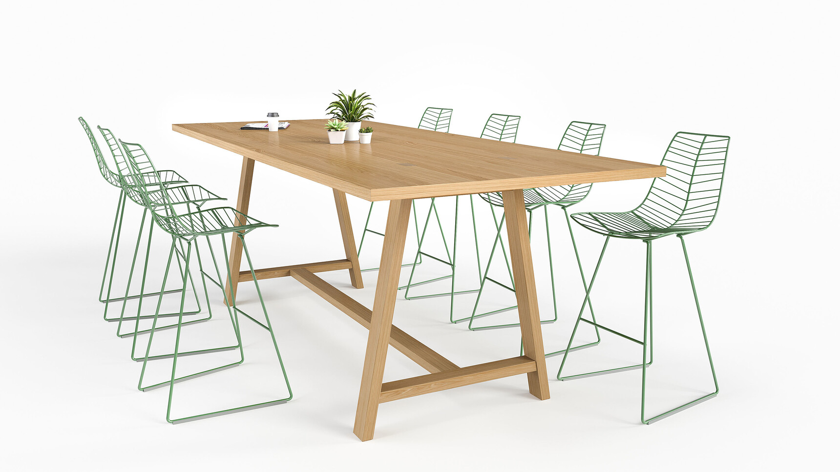 Workbench Whitchurch Rectangular Poseur Height Table With Stools Family Image