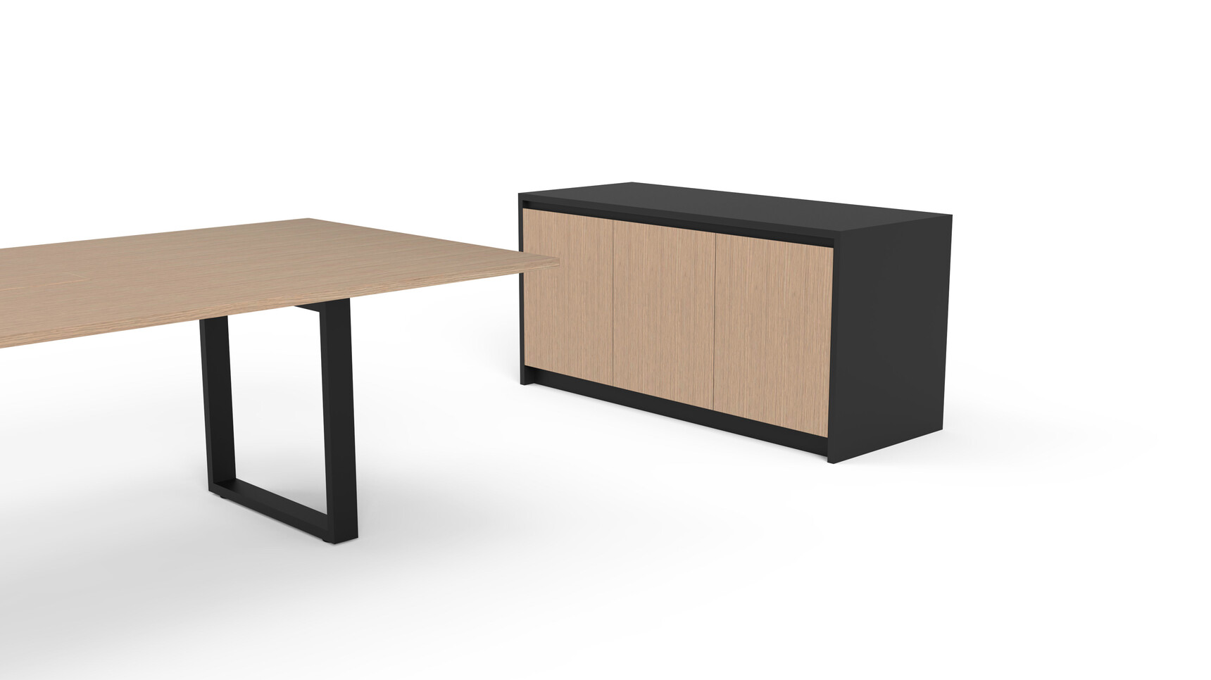 Workbench Loop Rectangular Conference Table With Loop Credenza Family Image