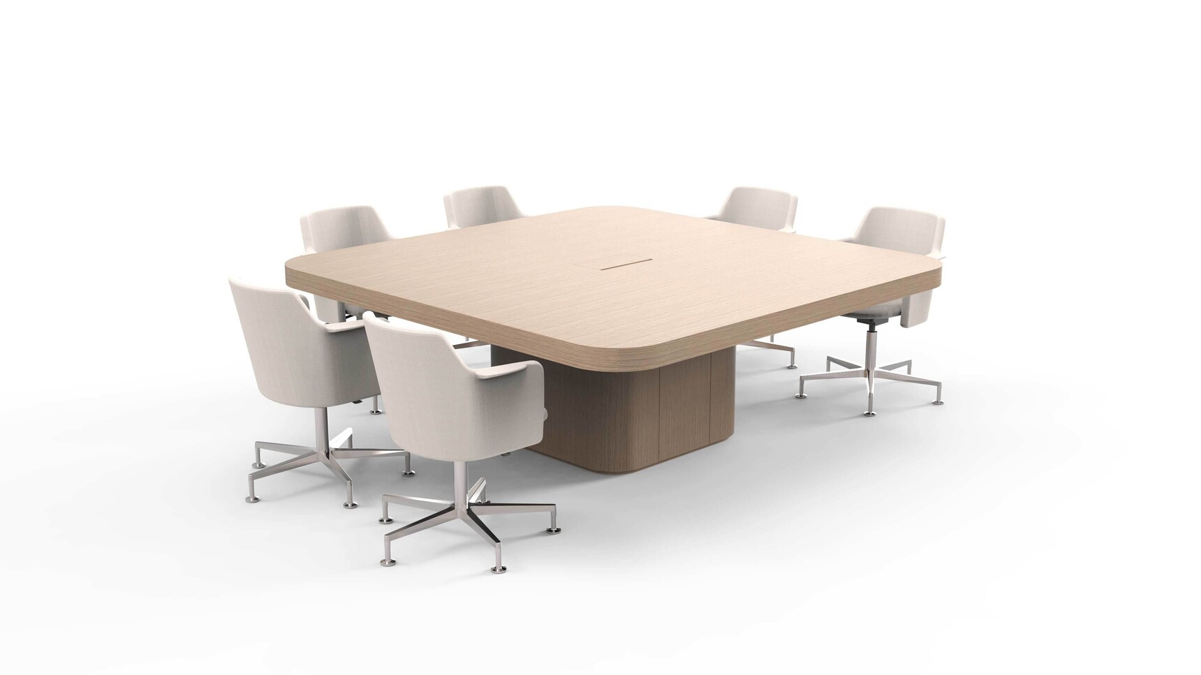 Workbench Slab Square Meeting Table Veneer Family Image