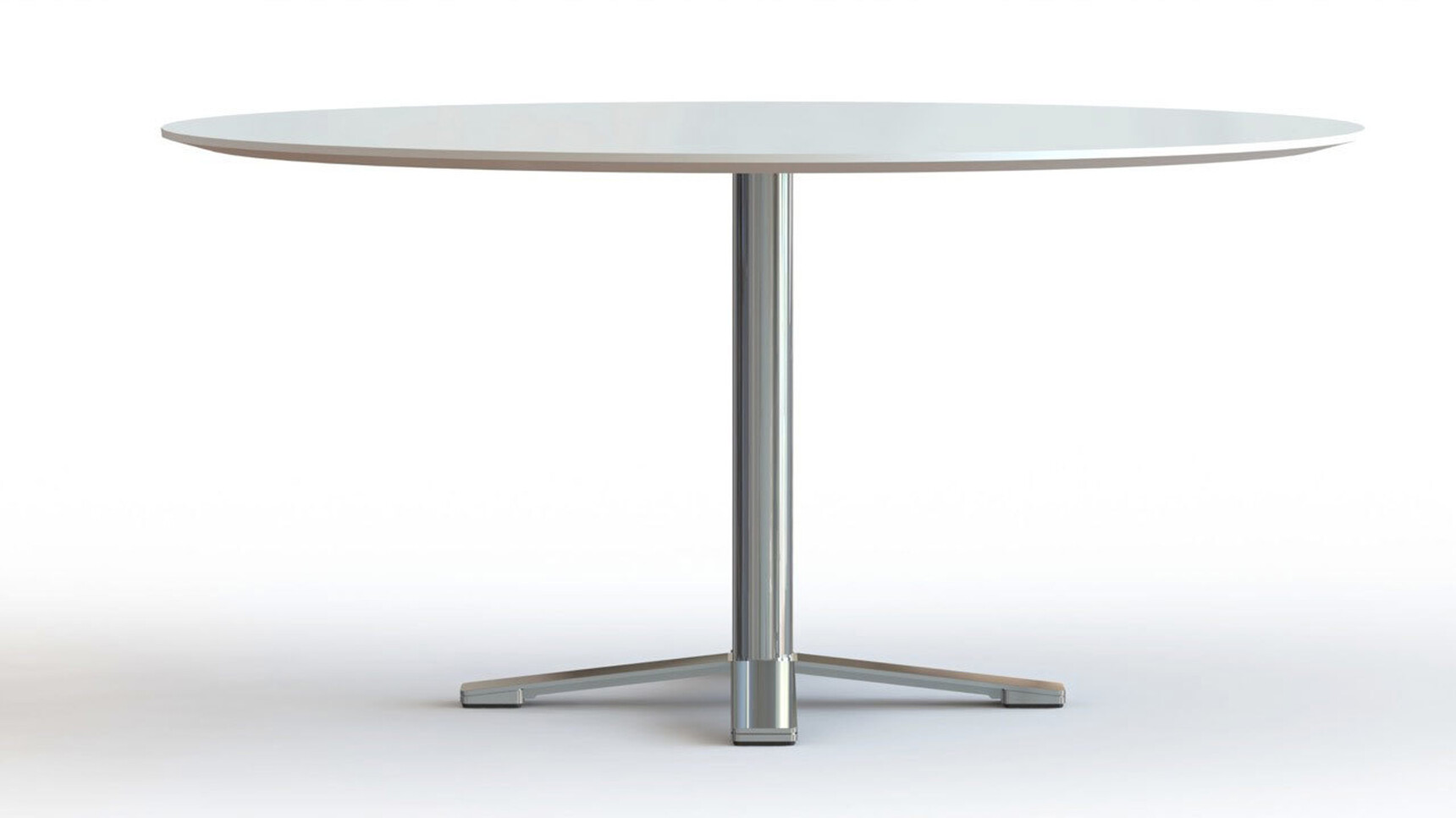 Workench Air Circular Table Laminate White Chrome WB06 HR copy
